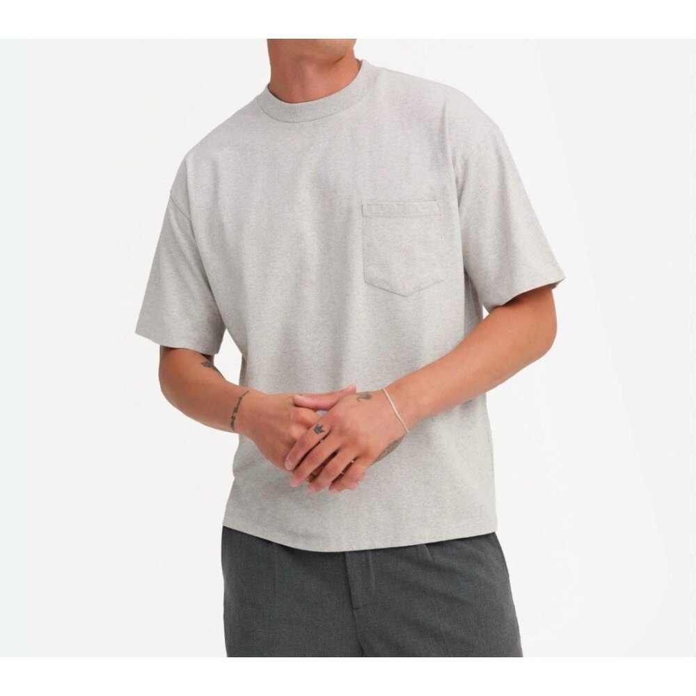 New Mate Organic Heavyweight Cotton Relaxed Tee GraySize Large